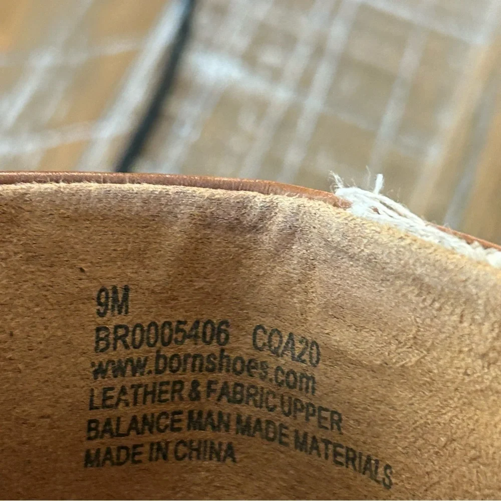 Born Women's Brown leather Slide espadrille Sandals 9